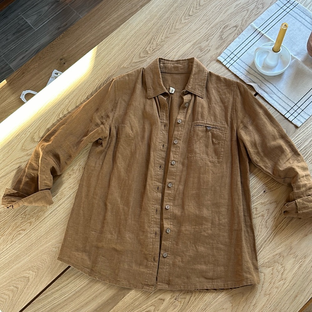 knock knock linen Classic shirt made on Lithiania